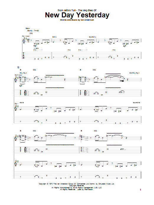 Produktgalerie: Seite 1 von 1 New Day Yesterday, Jethro Tull, Gitarre