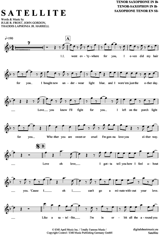 Product gallery: Page 1 of 4 Satellite , Lena Meyer-Landrut, Tenor Saxophone