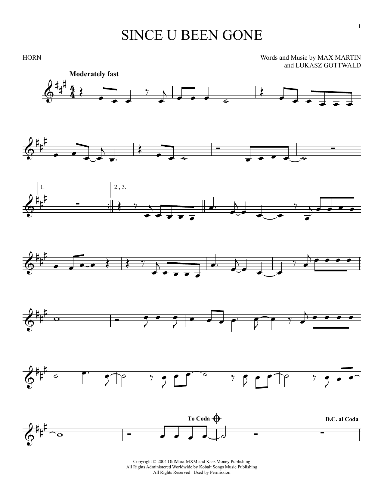 Produktgalerie: Seite 1 von 1 Since U Been Gone, Kelly Clarkson, Horn