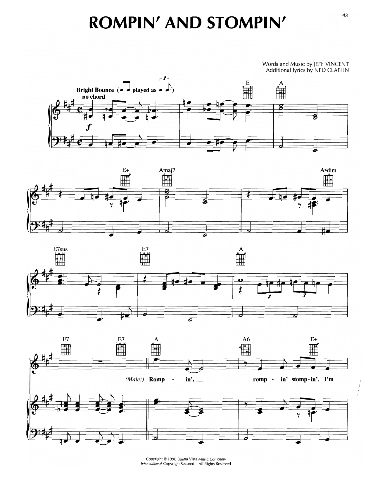 Produktgalerie: Seite 1 von 1 Rompin' And Stompin' (from Dick Tracy), Danny Elfman, Gesang, Gitarre, Klavier