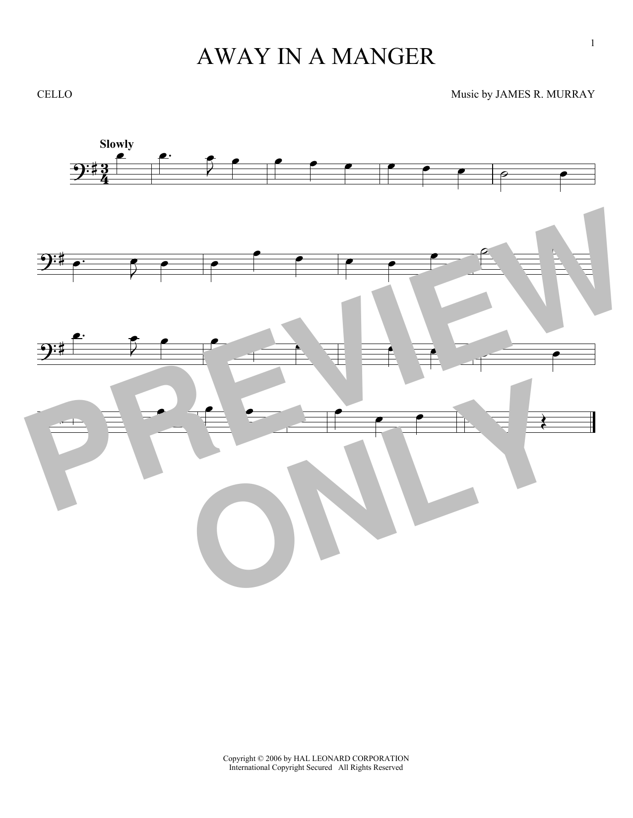 Produktgalerie: Seite 1 von 1 Away In A Manger, James R. Murray, Violoncello