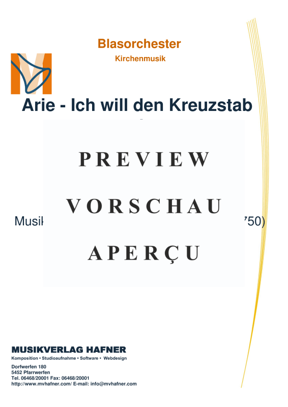 Product gallery: Page 4 of 11 Arie - Ich will den Kreuzstab gerne tragen, , (large wind orchestra)