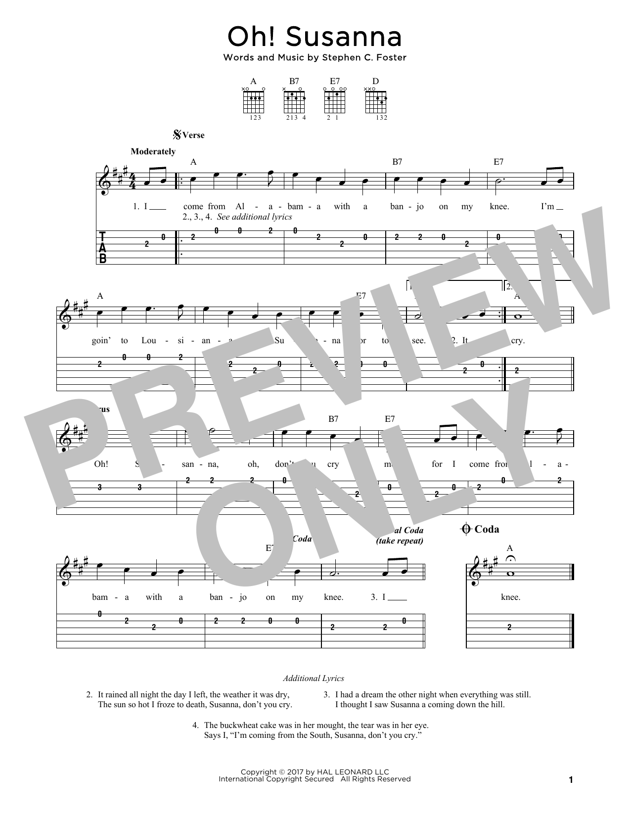 Product gallery: Page 1 of 1 Oh! Susanna, Stephen C. Foster