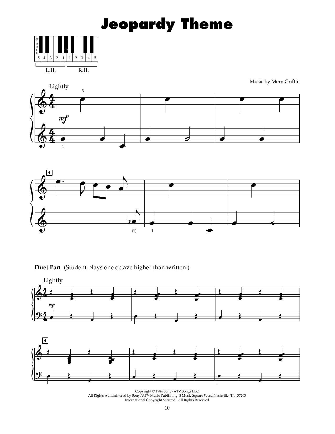 Produktgalerie: Seite 1 von 1 Jeopardy Theme, Merv Griffin, Klavier