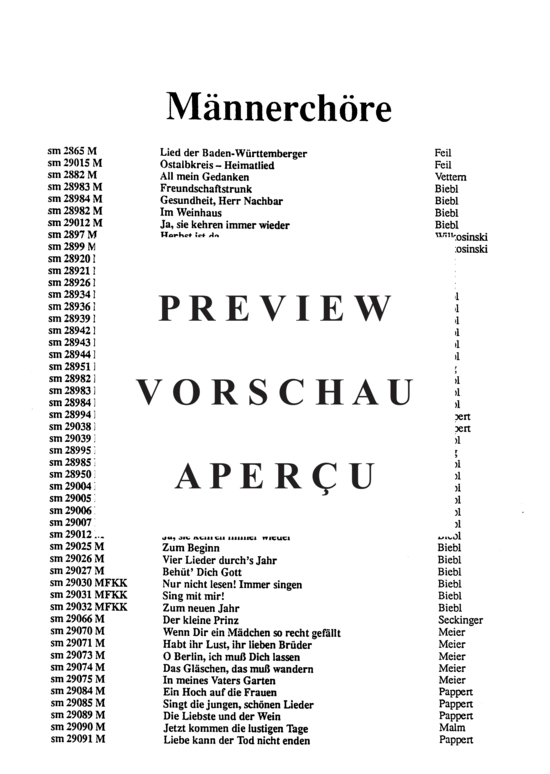 Product gallery: Page 5 of 5 Wenn dir ein Mädchen so recht gefällt , , (male choir)