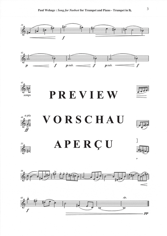 Produktgalerie: Seite 10 von 13 Song for Norbert , , (Trompete in B oder C + Klavier)