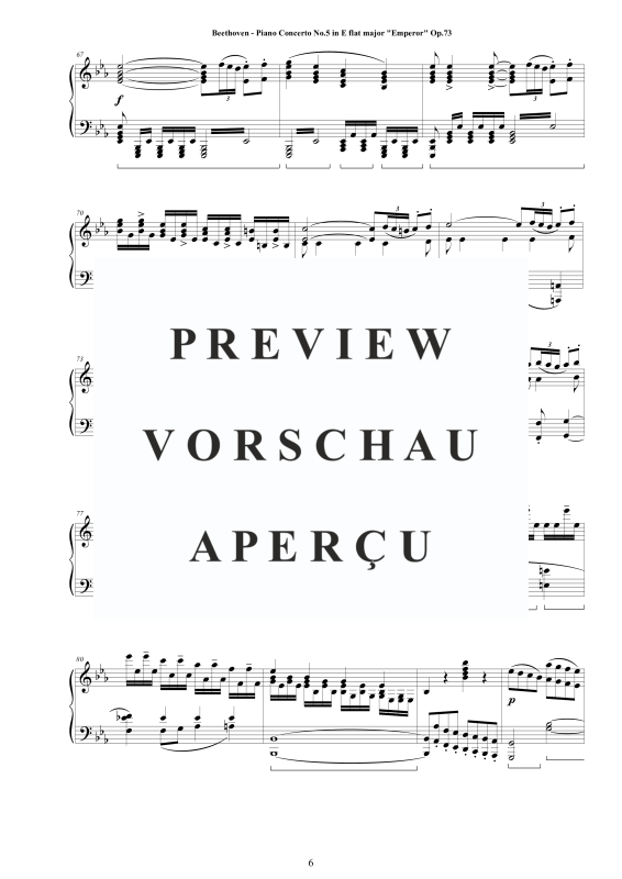 Produktgalerie: Seite 7 von 11 Piano Concerto No.5 in E flat major ´Emperor´ Op.73 - Piano Version, , Klavier Solo