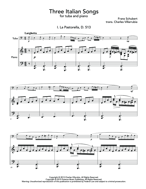 Product gallery: Page 1 of 11 Three Italian Songs, , (tuba and piano)