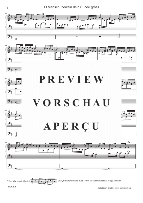 gallery: O Mensch, bewein dein Sünde gross , , (Orgel Solo)