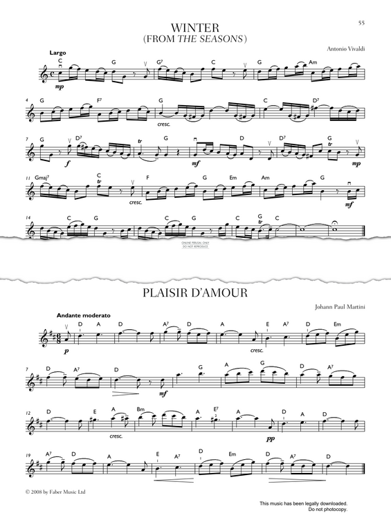 Produktgalerie: Seite 1 von 1 Plaisir d'Amour, Johann Paul Martini, Violine