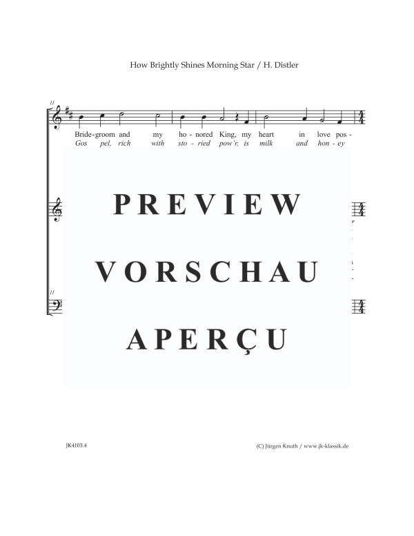 gallery: How Brightly Shines Our Morning Star (The Year Cycle, Op. 5 No. 11), , Gemischter Chor 3-stimmig SAM oder 3 Instrumente