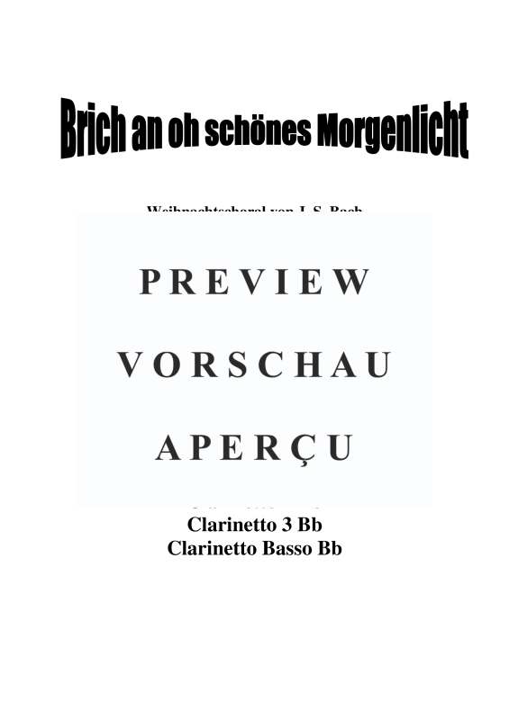 gallery: Brich an oh schönes Morgenlicht, , Klarinettenquartett