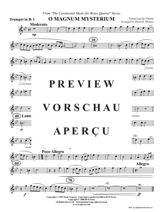 Produktgalerie: Seite 4 von 8 O magnum mysterium, , (2xTrompete in B, Horn in F, Posaune)