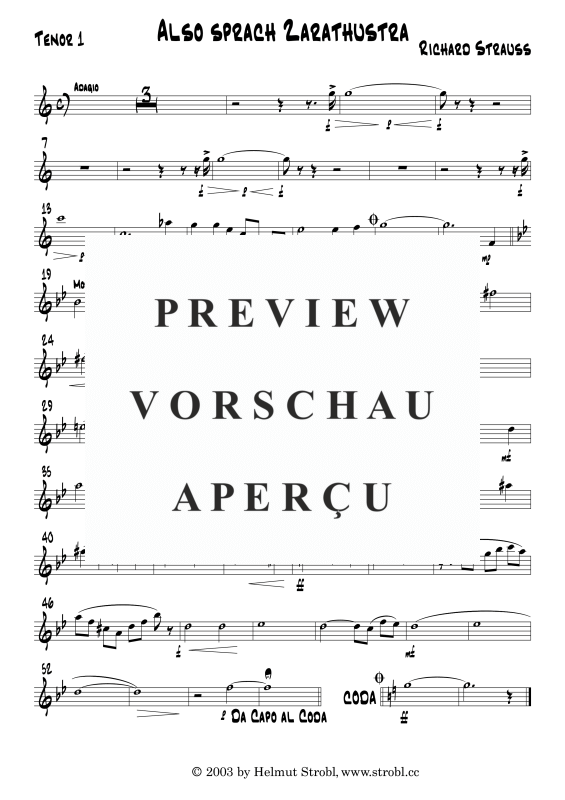 Product gallery: Page 9 of 11 Also sprach Zarathustra, , Saxophone Quintet