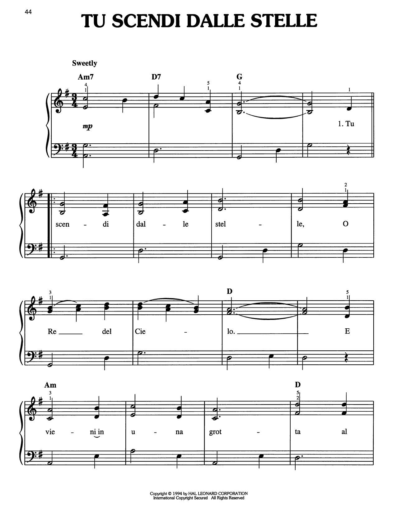 Product gallery: Page 1 of 1 Tu Scendi Dalle Stelle, Traditional Carol