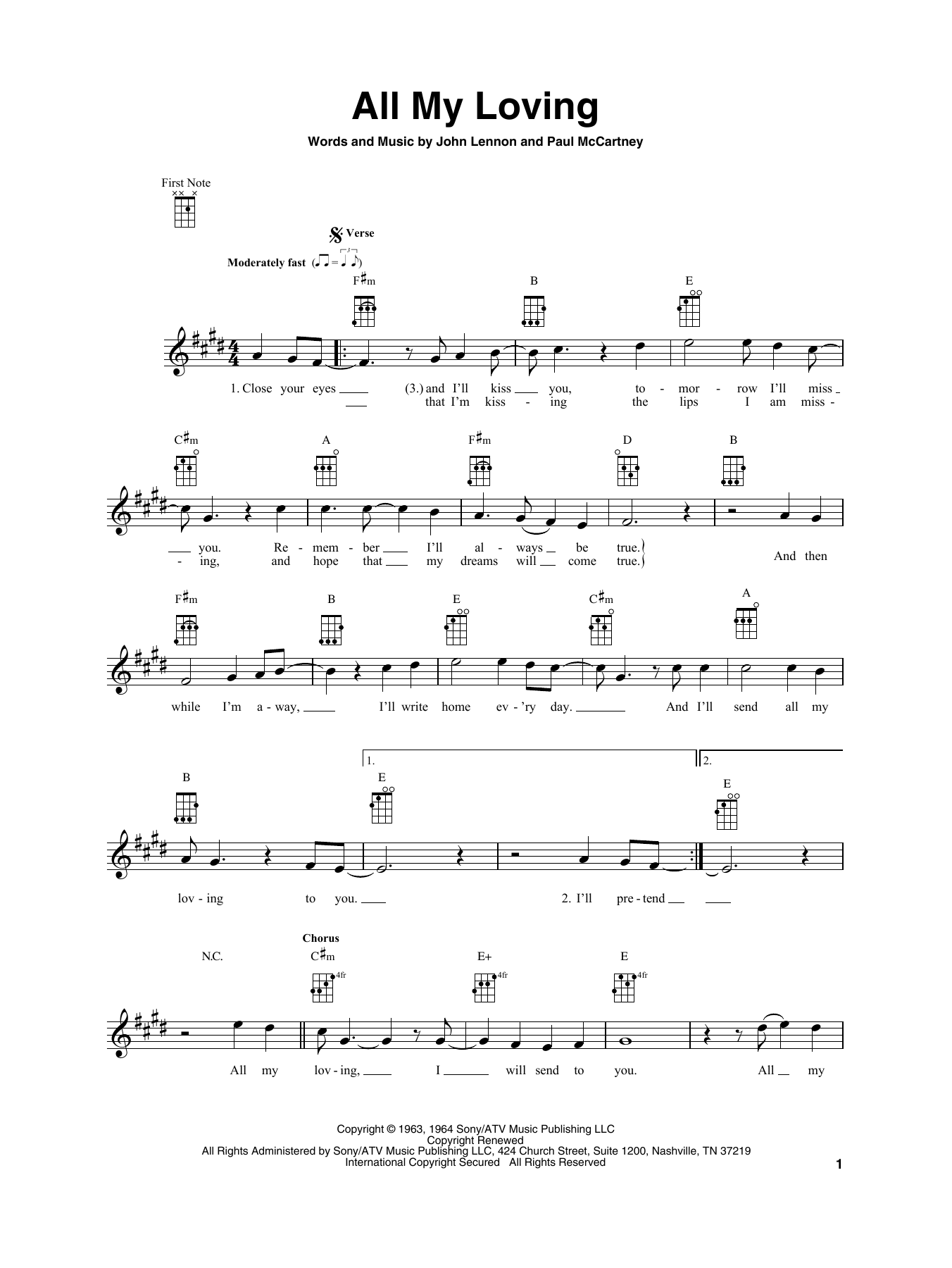 Product gallery: Page 1 of 1 All My Loving, The Beatles