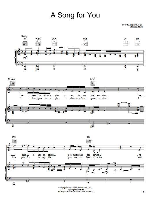 Produktbild zu: A Song For You
