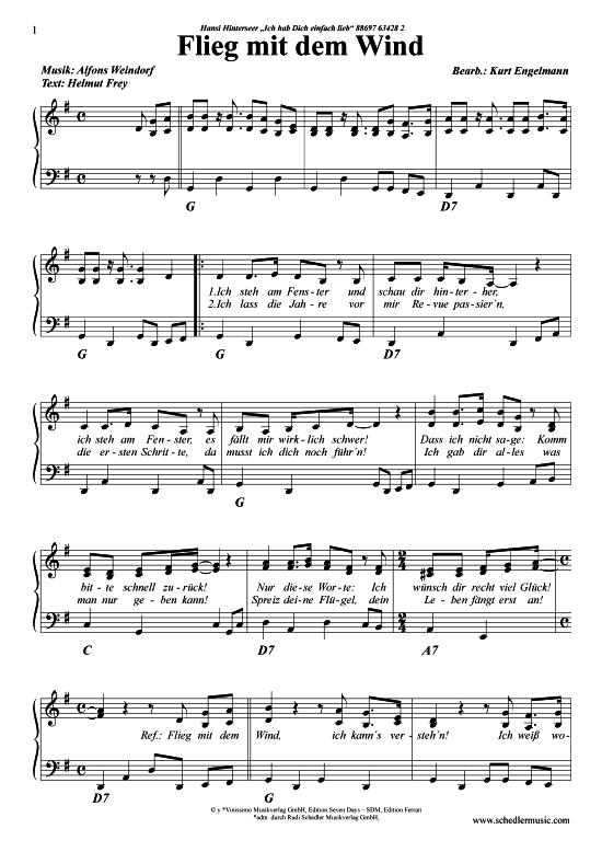 Produktbild zu: Flieg mit dem Wind Hansi Hinterseer