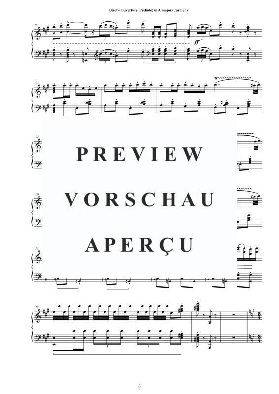 Product gallery: Page 7 of 11 Ouverture (Prelude) in A major (Carmen), , Piano Easy