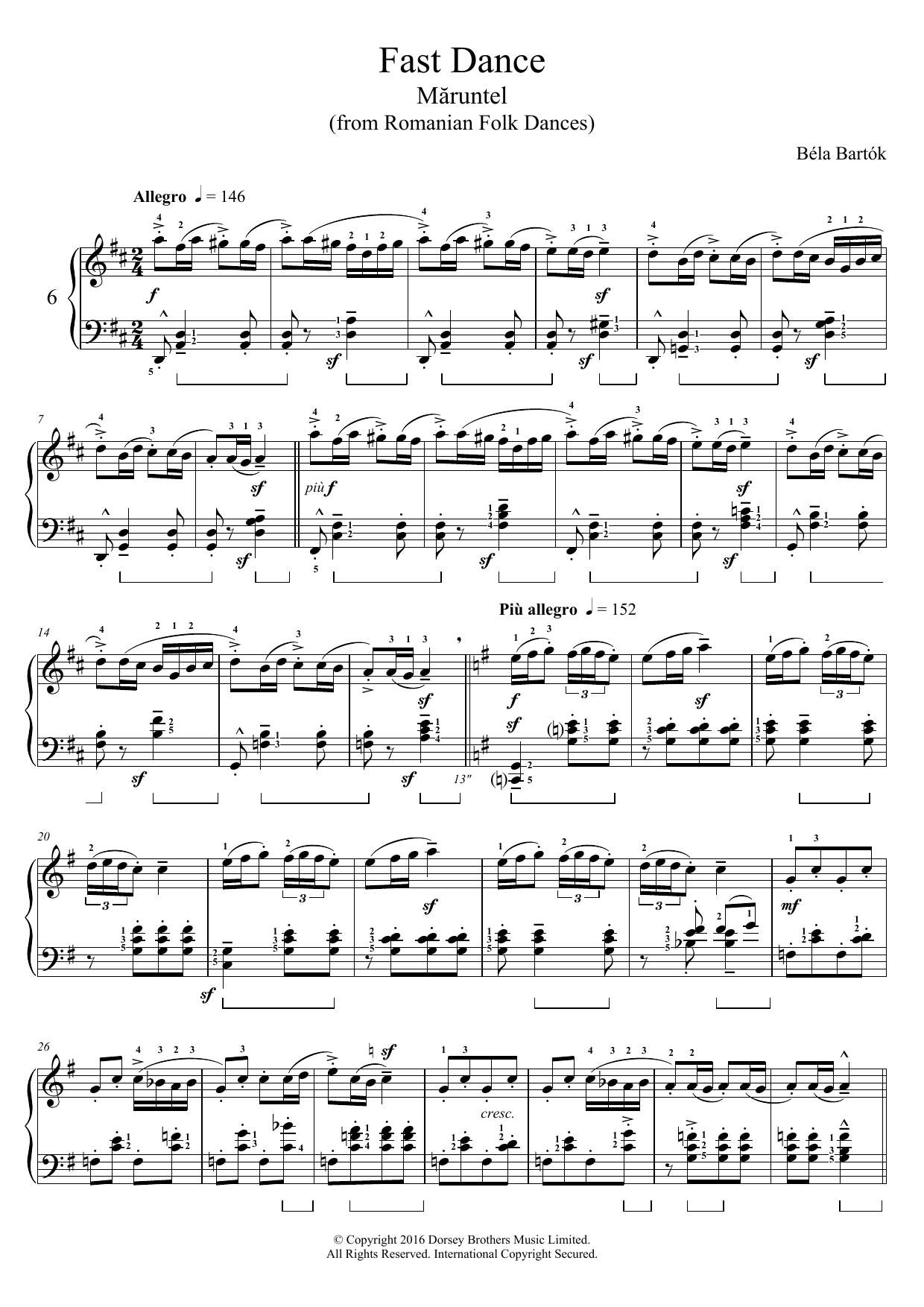 Product gallery: Page 1 of 1 Fast Dance (from Romanian Folk Dances), Béla Bartók
