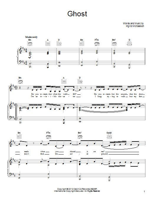 Produktgalerie: Seite 1 von 1 Ghost, Ingrid Michaelson, Gesang, Gitarre, Klavier