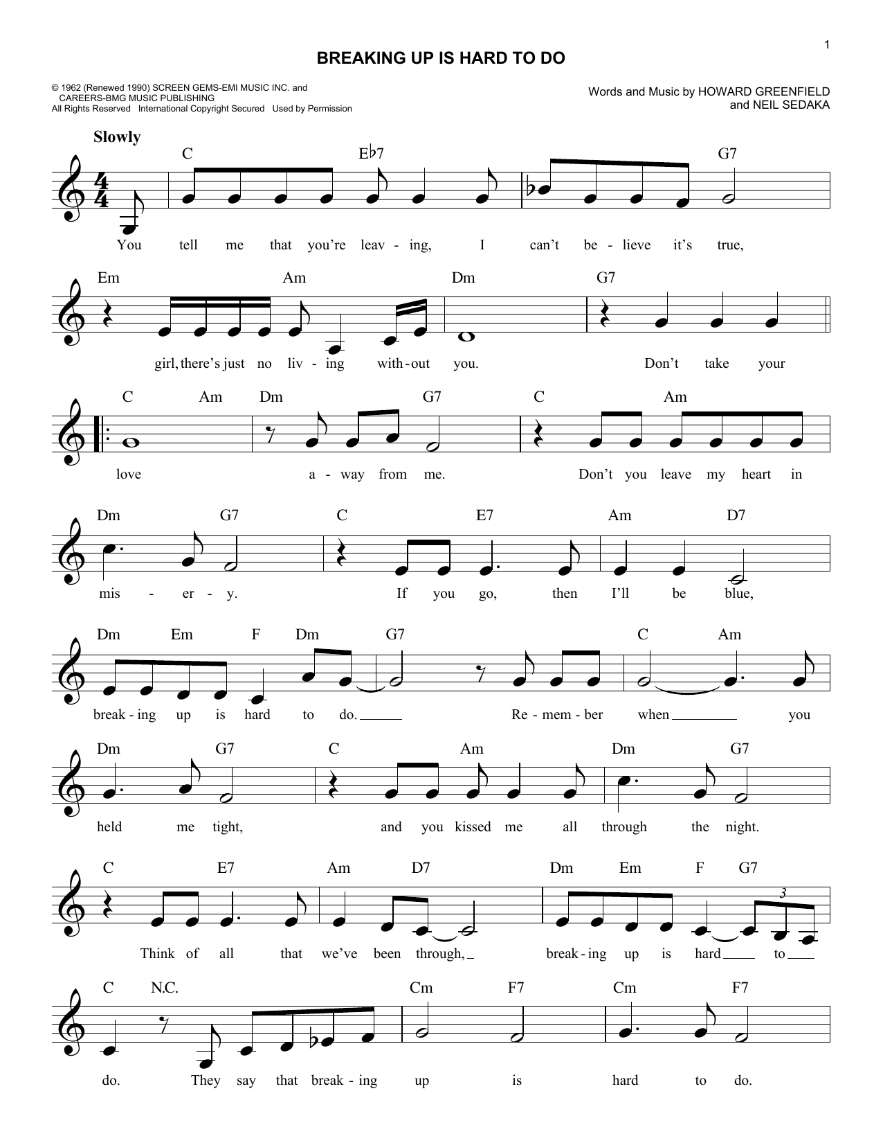 Product picture to:  Breaking Up Is Hard To Do - Neil Sedaka