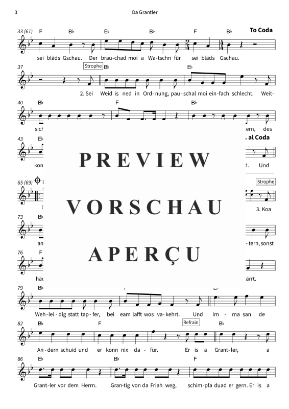 gallery: Da Grantler, DeSchoWieda, (Leadsheet)