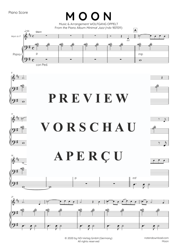 Produktgalerie: Seite 10 von 11 Moon, , Horn in F und Klavier - E-Bass und Drum Set optional