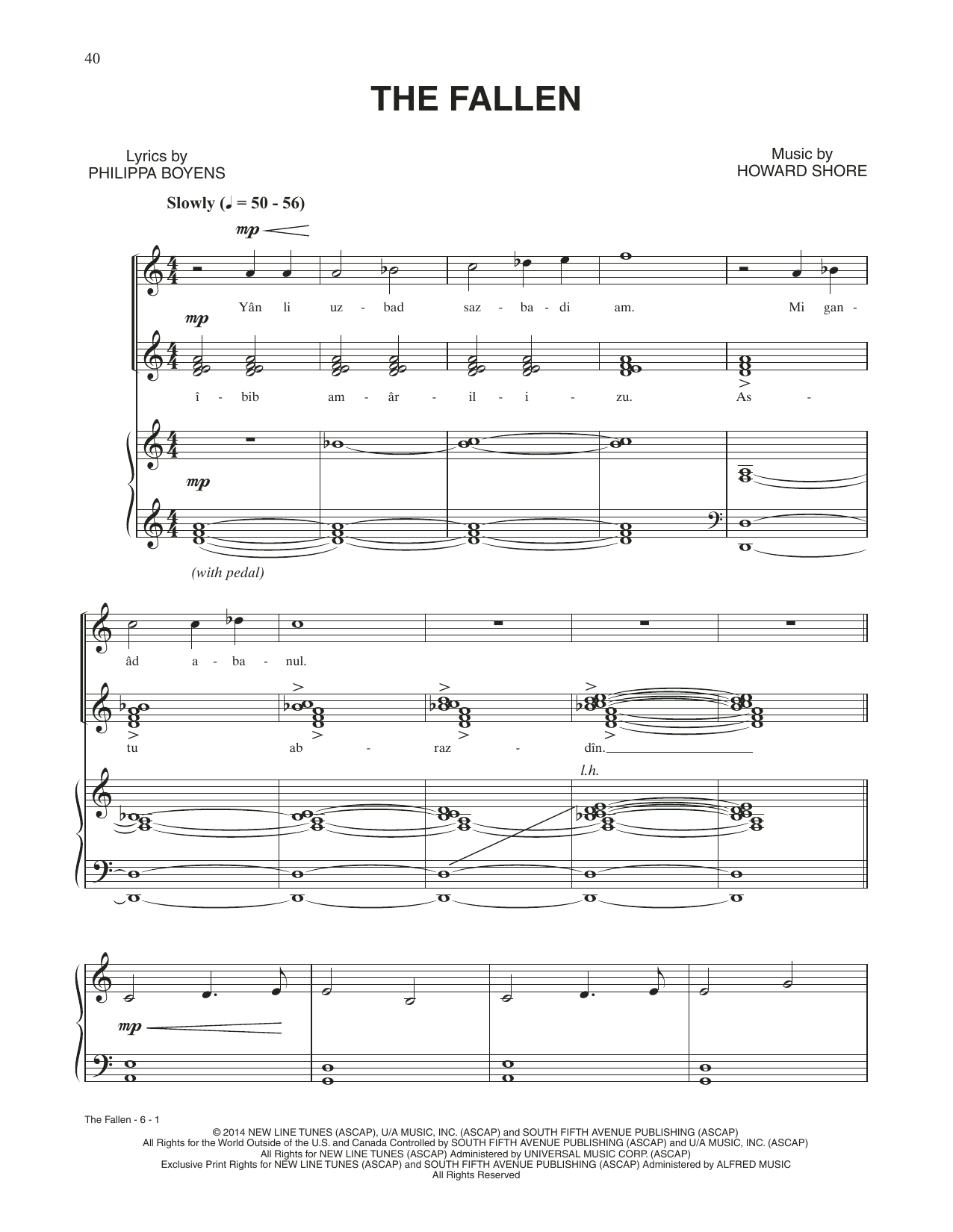 Produktbild zu: The Fallen (from The Hobbit: The Battle of the Five Armies)