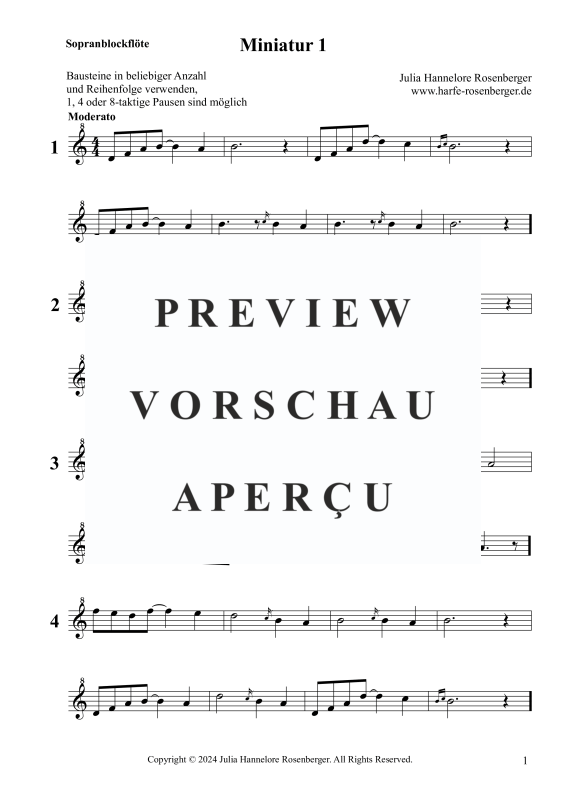 gallery: Miniatur 1, , (18 building blocks for harp/piano 1-4 recorders)