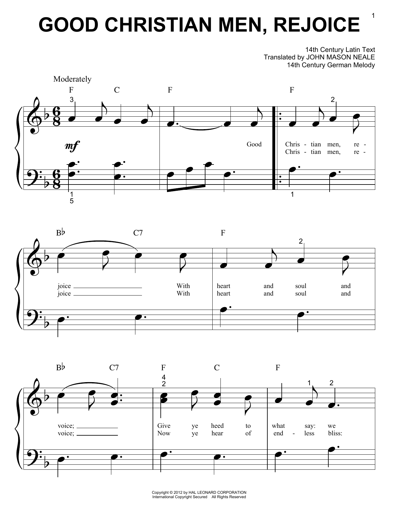 Product gallery: Page 1 of 1 Good Christian Men, Rejoice, 14th Century German Melody