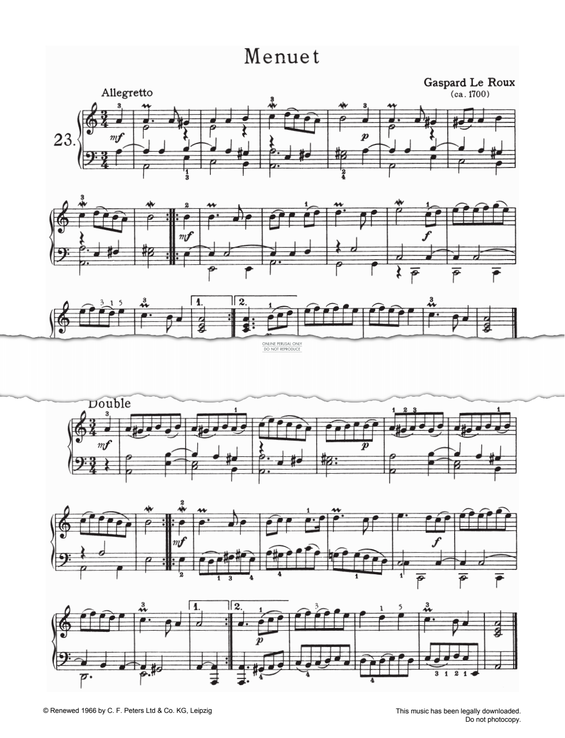 Produktgalerie: Seite 1 von 1 Menuet, Gaspard Le Roux, Klavier