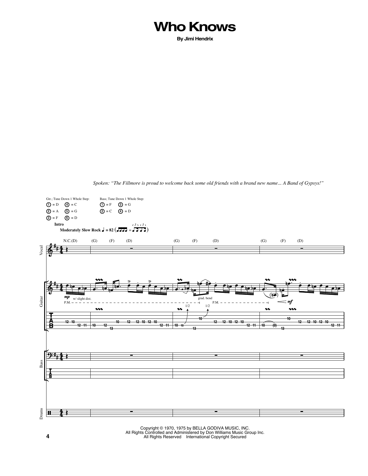 Product gallery: Page 1 of 1 Who Knows, Jimi Hendrix