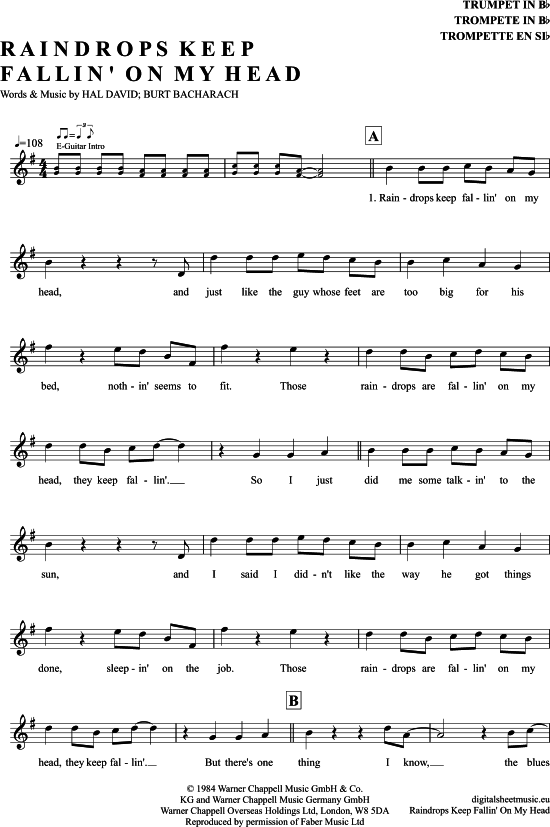 Produktbild zu: Raindrops Keep Fallin´ On My Head B. J. Thomas