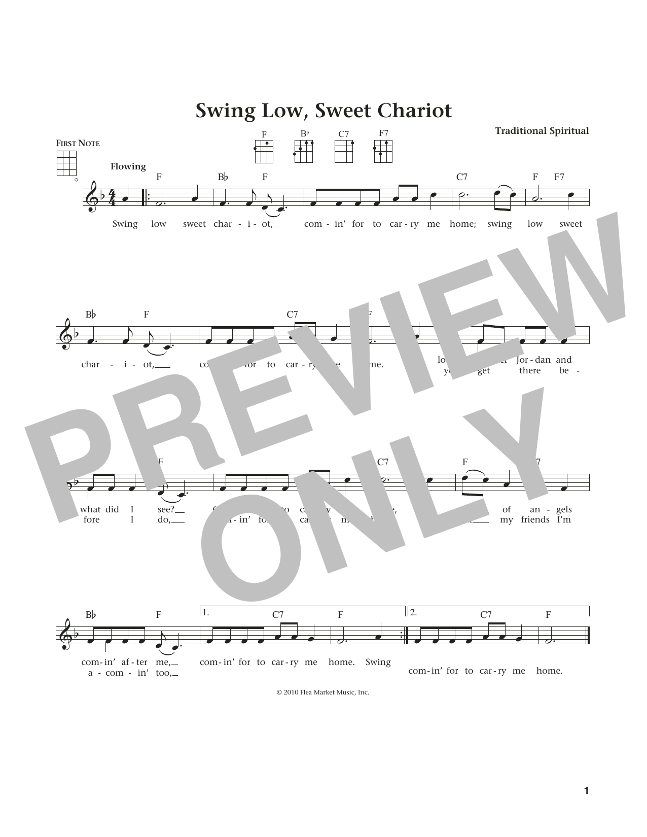 Product gallery: Page 1 of 1 Swing Low, Sweet Chariot (from The Daily Ukulele) (arr. Liz and Jim Beloff), Traditional Spiritual