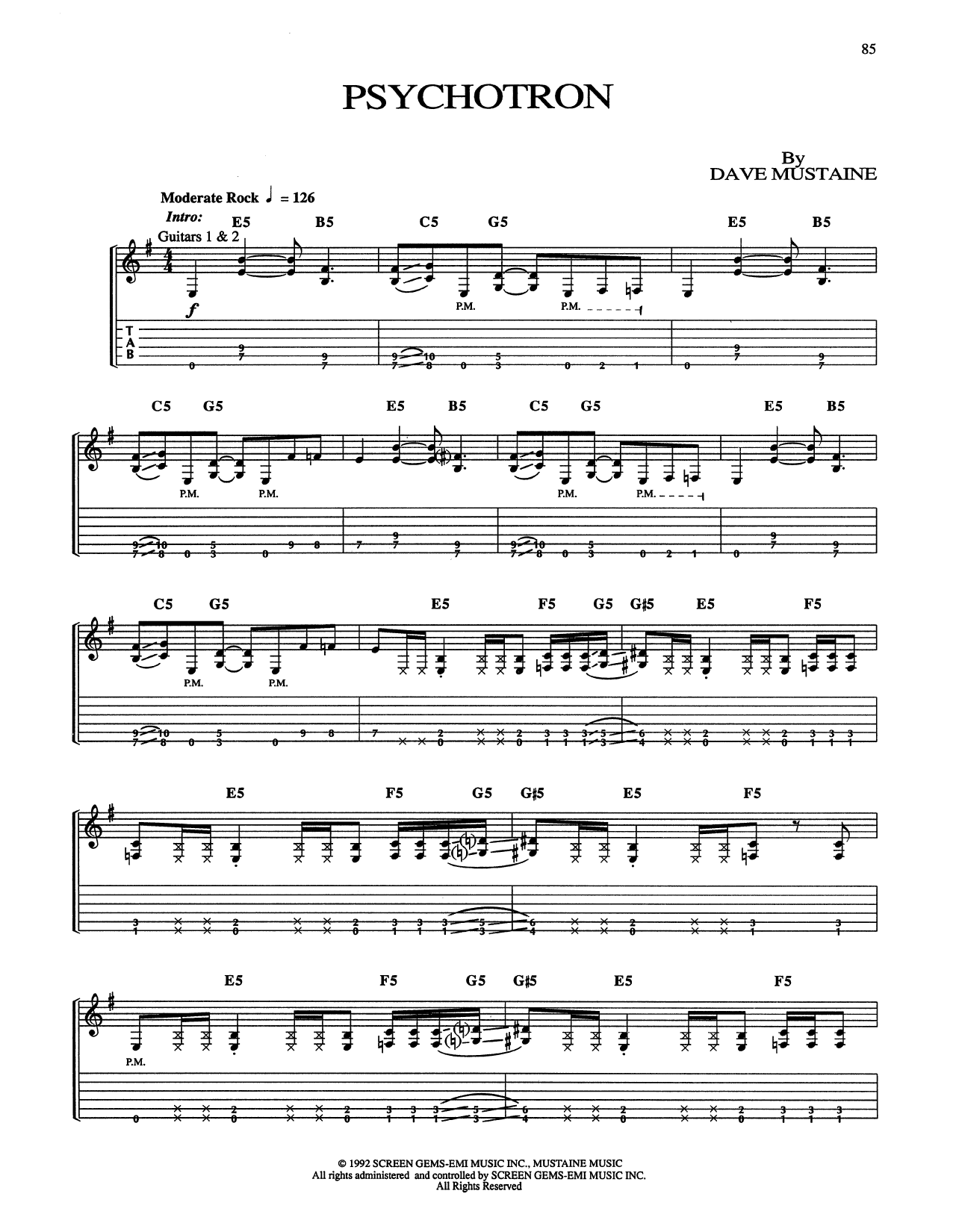 Produktgalerie: Seite 1 von 1 Psychotron, Megadeth, Gitarre