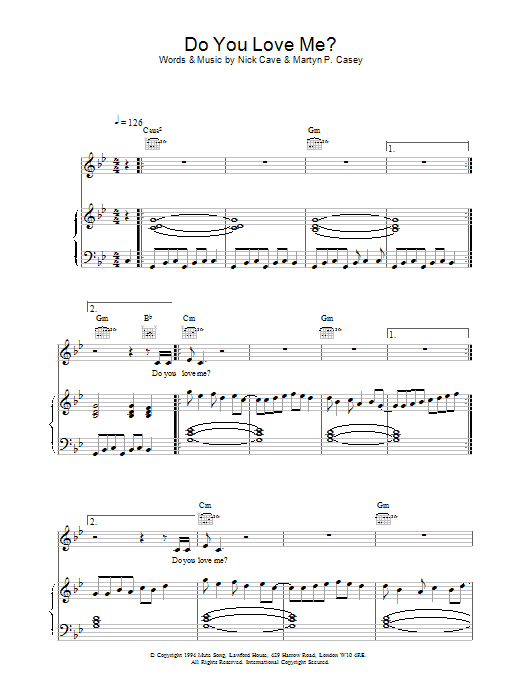 Produktgalerie: Seite 1 von 1 Do You Love Me?, Nick Cave, Gesang, Gitarre, Klavier