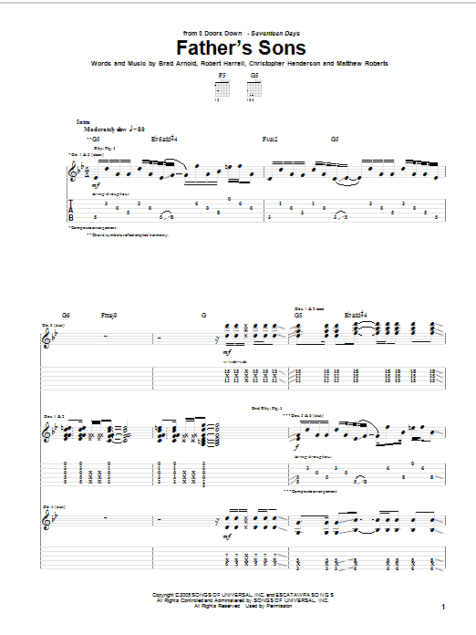 Produktgalerie: Seite 1 von 1 Father's Sons, 3 Doors Down, Gitarre