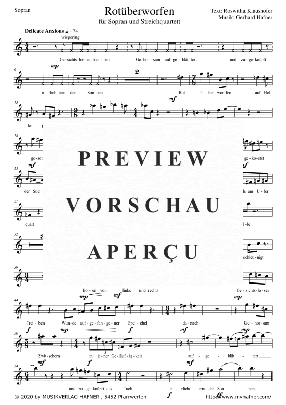 Produktgalerie: Seite 8 von 11 Rotüberworfen, , (Sopran Solo und Streicher Quartett)