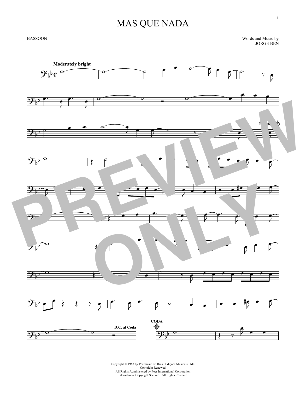 Produktgalerie: Seite 1 von 1 Mas Que Nada, Sergio Mendes, Fagott
