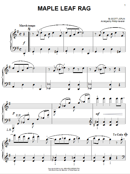Produktbild zu: Maple Leaf Rag (arr. Phillip Keveren)