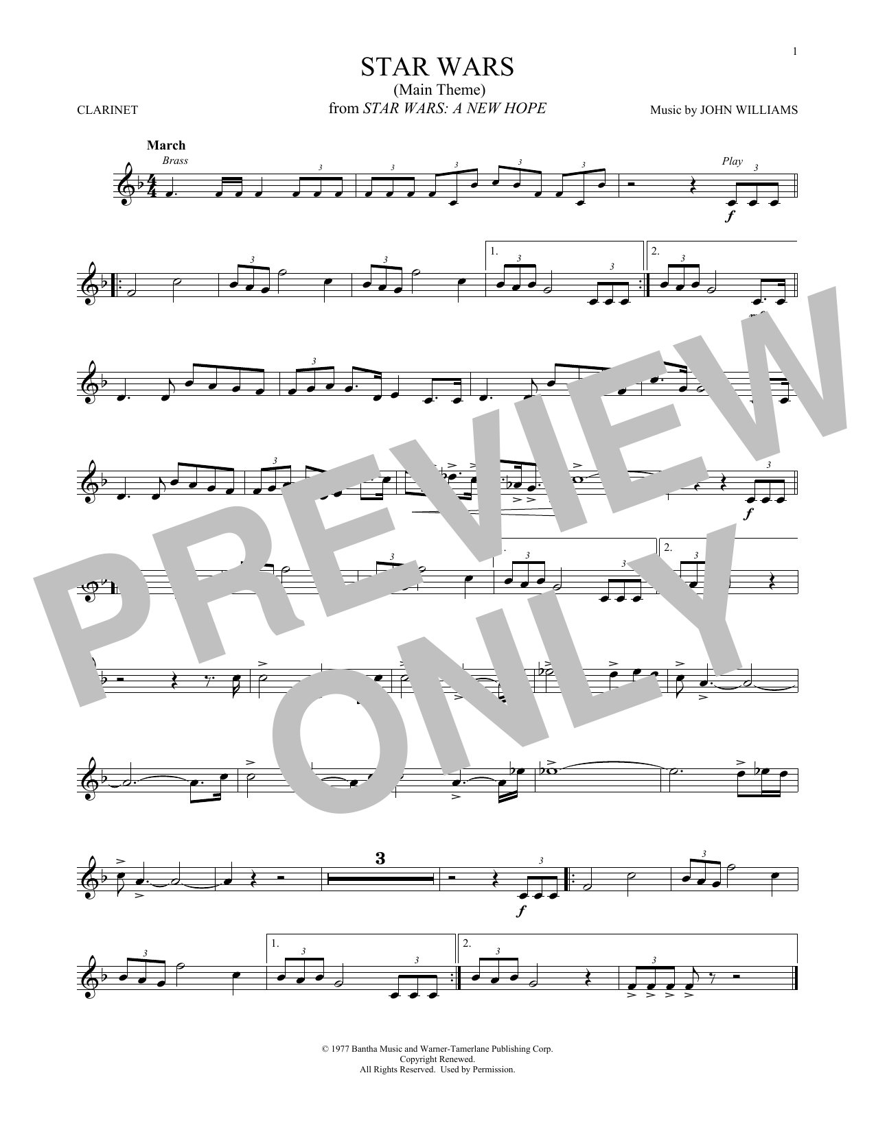 Product gallery: Page 1 of 1 Star Wars (Main Theme), John Williams