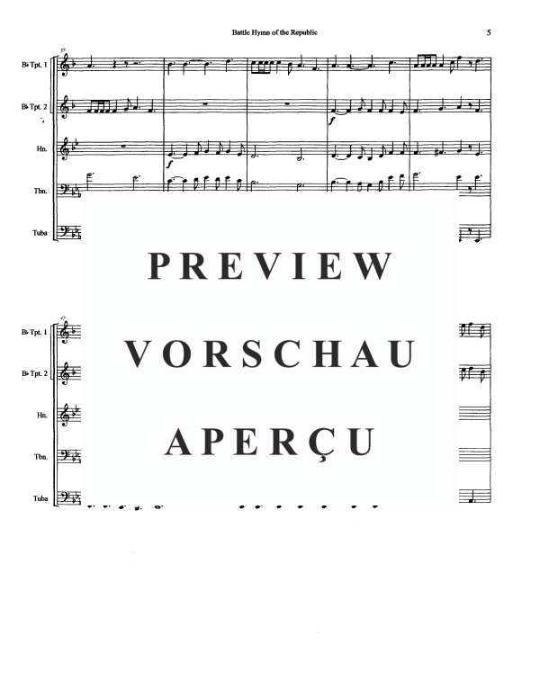 Produktgalerie: Seite 7 von 11 Battle Hymn of the Republic, , Blechbläserquintett