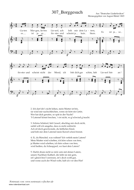 Product picture to: Borggesuch Aus "Deutsches Liederlexikon" A. Härtel (1865)