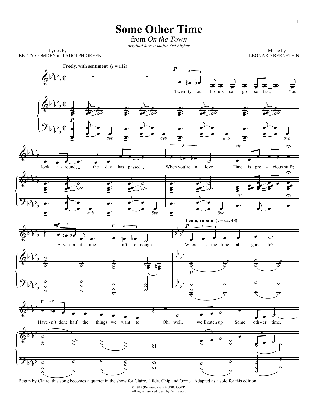 Produktbild zu: Some Other Time (from On the Town)