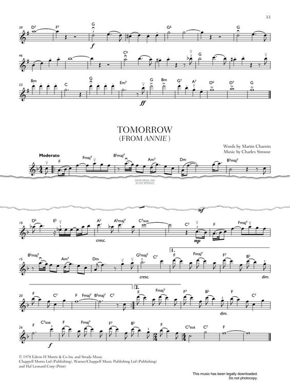 Produktgalerie: Seite 1 von 1 Tomorrow (from "Annie"), Charles Strouse, Violine