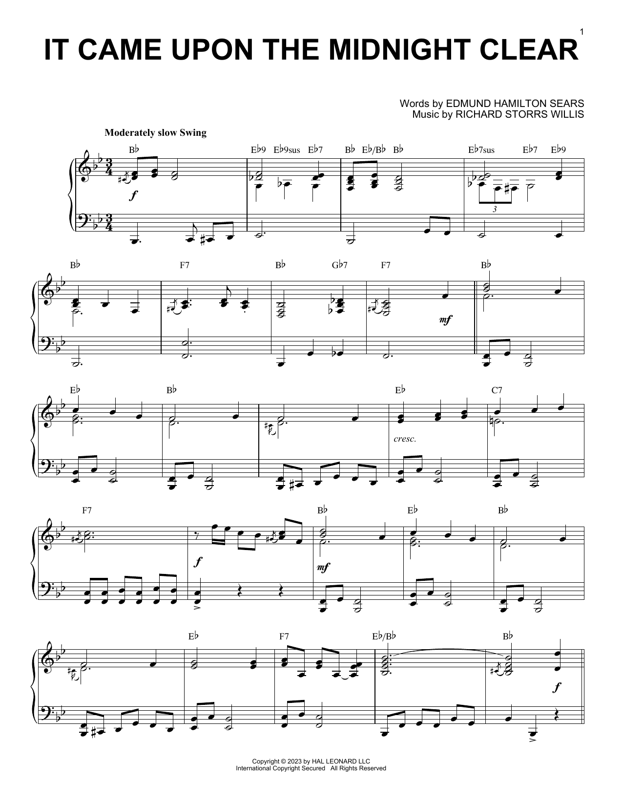 Produktbild zu: It Came Upon The Midnight Clear [Boogie Woogie version] (arr. Brent Edstrom)