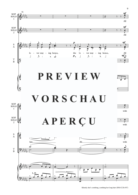 Produktgalerie: Seite 10 von 11 Silently shes combing her hair, , Zwei Sopran Solo, Gemischter Chor und Klavier