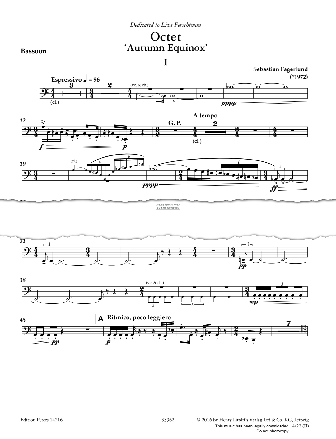 gallery: Octet 'Autumn Equinox', Sebastian Fagerlund