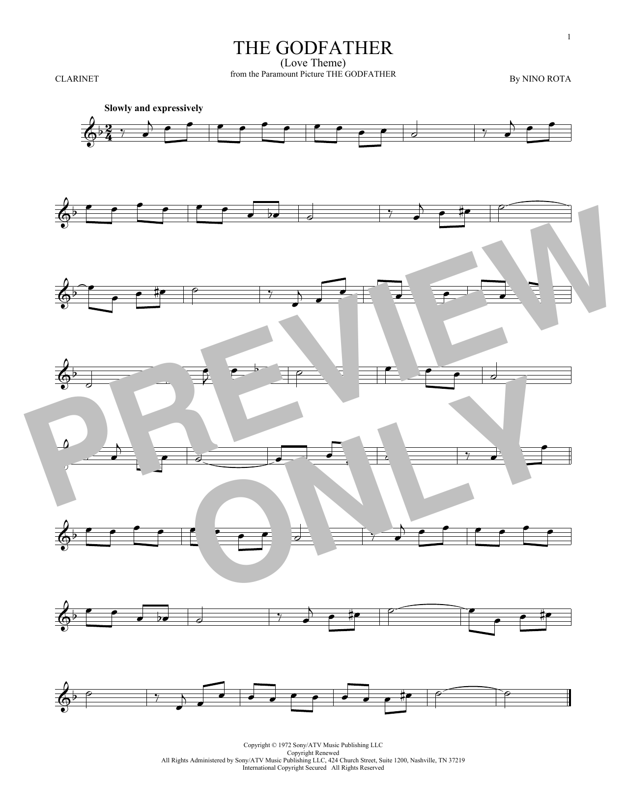 Product gallery: Page 1 of 1 The Godfather (Love Theme), Nino Rota